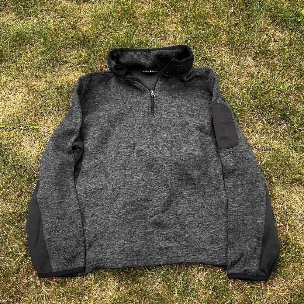 Beverly Hills Polo Club Men's Quarter-Zip Fleece Pullover with Arm Pocket